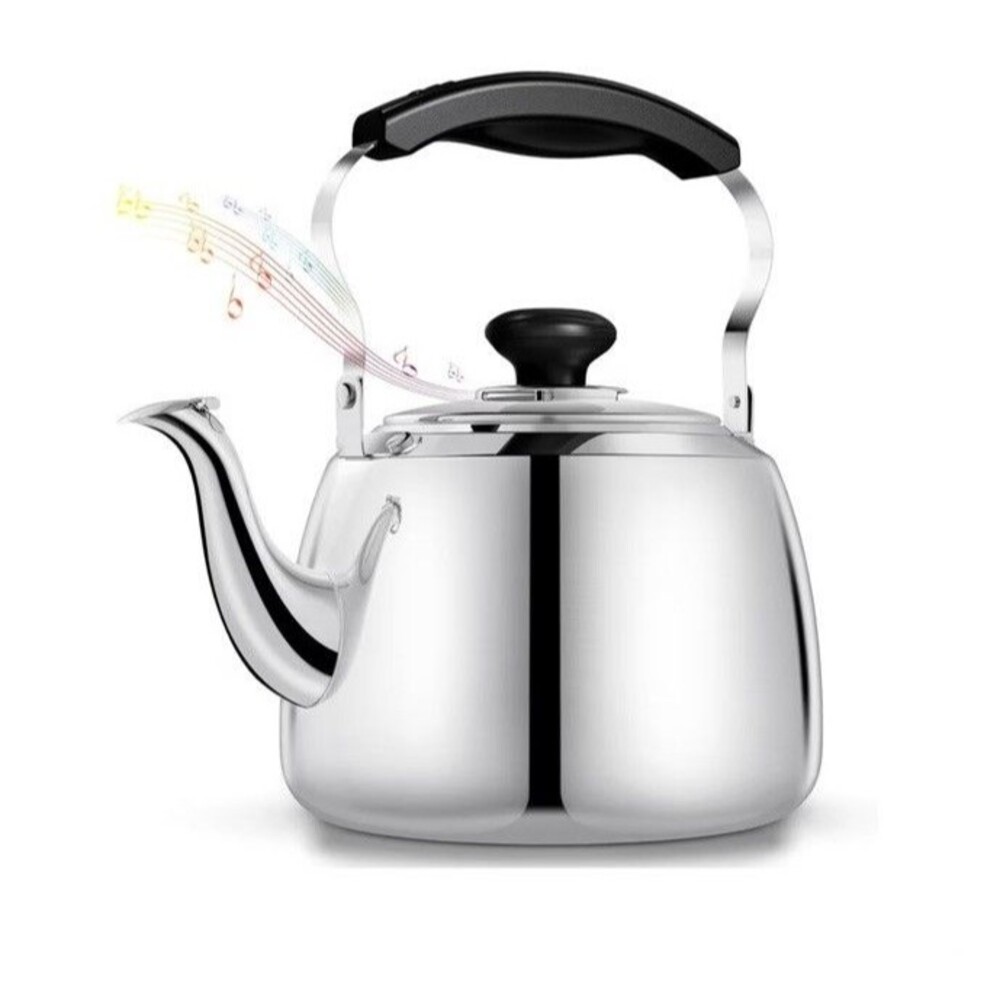 Vintage Style Tohsssik Stainless Steel Whistling Tea Kettle Mirror Finish 2L